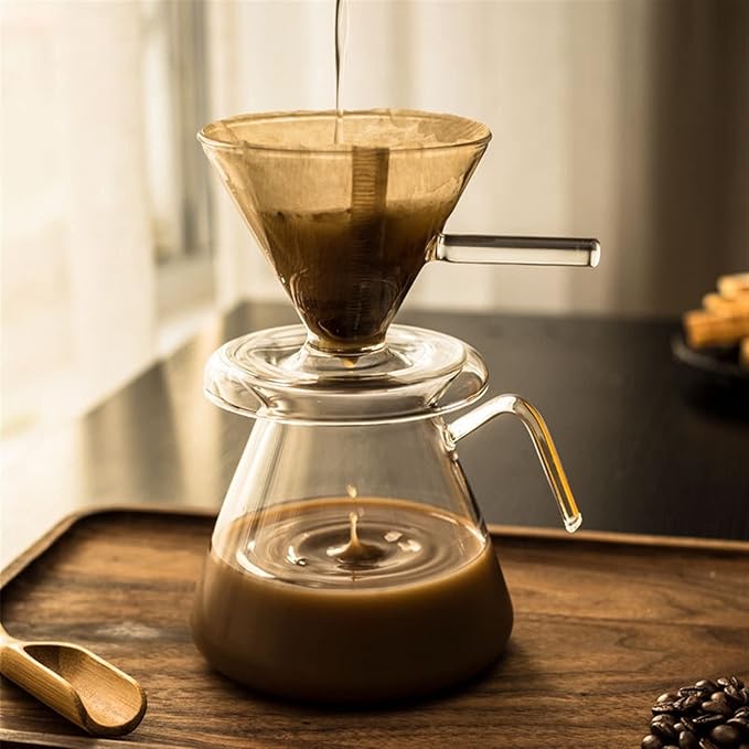 Coffee Carafe Simple Coffee Pot with Filter High-Temperature Resistant Glass Anti-Scald Coffee Dripper Coffee Maker Coffee Brewer Convenient