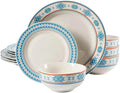 12-Piece Decorated Ceramic Dinnerware Set Plates Dinner Sets Food Plate Kitchen Dishes to Eat