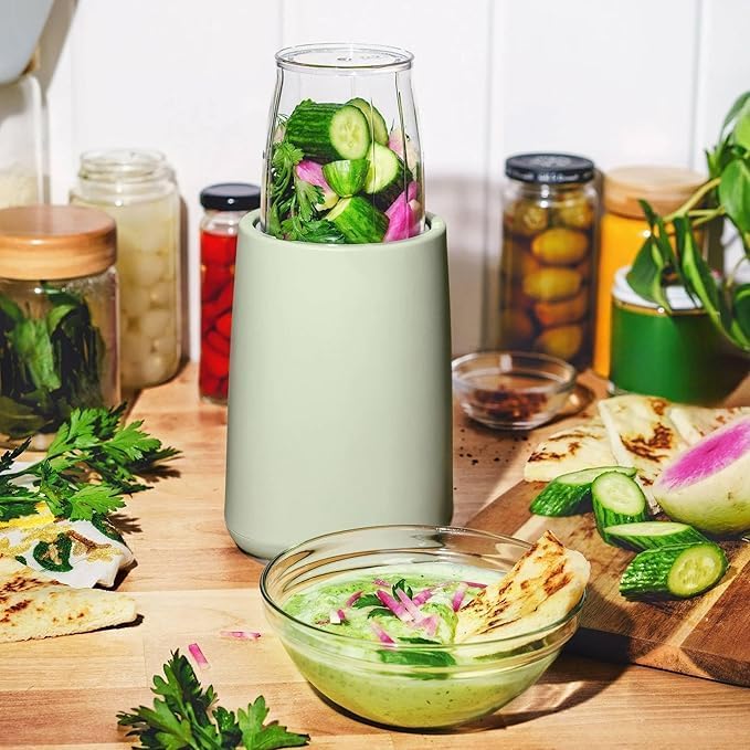 Personal Blender 12-Piece Set 240W Power BPA-Free Dishwasher Safe with Travel Cup and Grinding Blade (Sage Green)