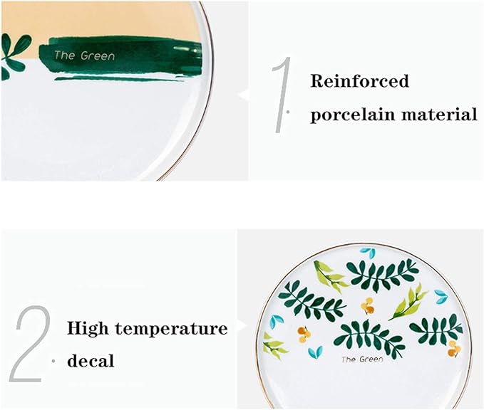 Dinner Plates Kitchen Dinnerware Set 4-Piece Ceramic Dinner Plate Sets Plate Bowl Mug Service for 1 Household Dishes Set Kitchen Dinnerware