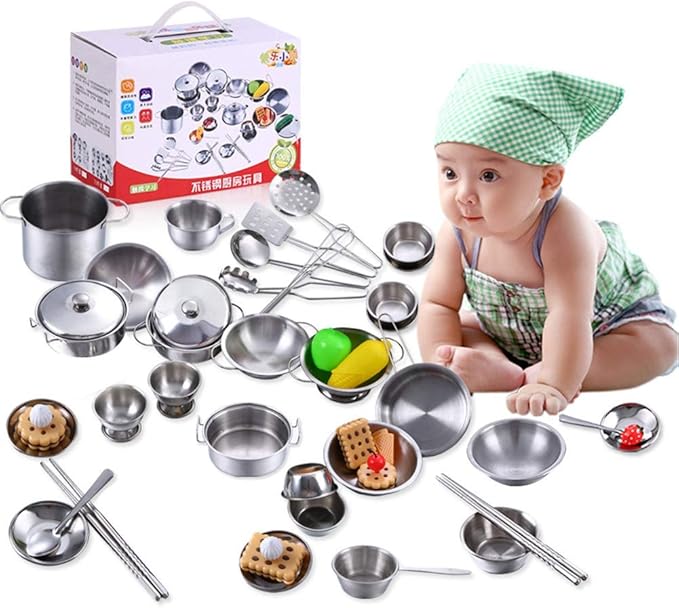 16/18/25pcs Stainless Steel Cookware Set Saucepan Lids Pot Cooking Kitchen(16 pieces)
