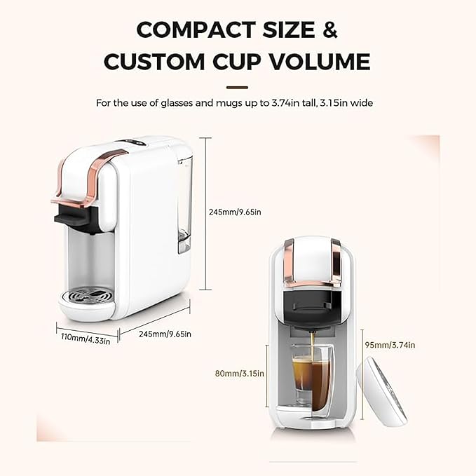 Coffee and Espresso Maker Compatible with Dolce Gusto Pods K-Cup Pod Coffee Mini Coffee Maker Portable Coffee Machine for Ground Coffee Use