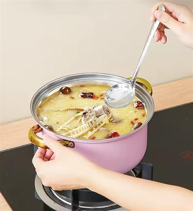 Saucepan SetKitchen Cookware Sets 6 Piece Cookware Set Frying Pan Milk Pan Soup Pot Saucepan Stainless Steel Kitchen Cooking Pot Set Cooking Set Cooking Pots (Pink One Size)