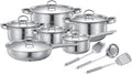 Premium Nonrust Steel Cookware Set Complete Kitchens Essential With Soup Pots Saute Pan And Accessories For Modern Cooking Professional Nonrust Steel Cookware Set