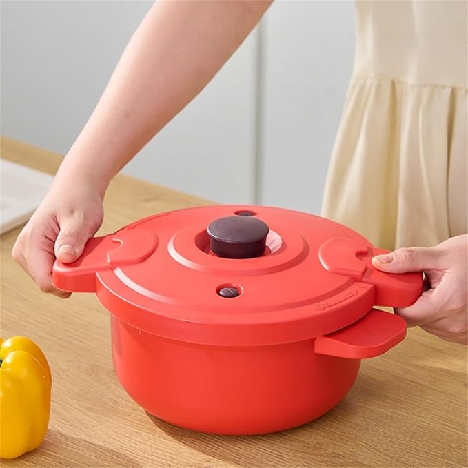 Microwave Rice Cooker Cooking Pot With Pressure And Steamer Features Microwave Steamer for Vegetables Safe as Speedy Rice and Serving Bowls Food Storage Container Cooker for Microwave