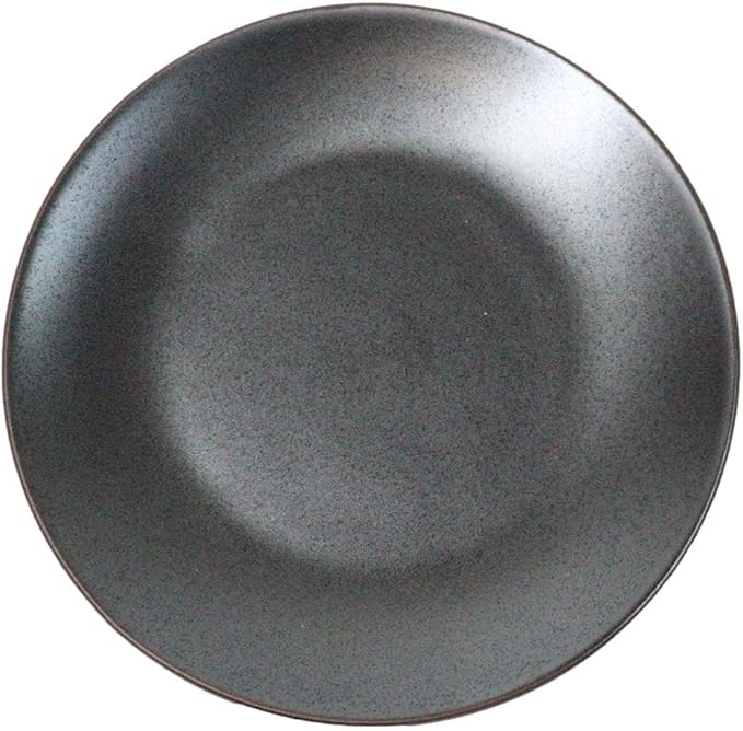 Ebros Gift Iron Black Clay Underglaze Technique Tetsu Kesho Porcelain Dinnerware Kitchen Set Asian Japanese Restaurant Supply (Pack Of 5 Round Appetizer Salad Plates 6 D)