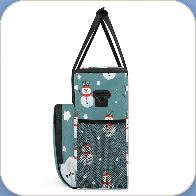 Christmas Snowman Coffee Maker Carrying Bag Mystical Snowman Travel Storage Bag Compatible with K-Mini or K-Mini Plus Single Serve Coffee Brewer Carrying Case with Multiple Pockets &amp Shoulder St