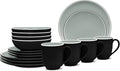 Noritake ColorTrio Graphite 16-Piece Coupe Dinnerware Set Service for 4