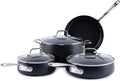 All-Clad Hard Anodized Expert Nonstick Cookware Set -7 Piece Pots and Pans Set Induction OvenSafe 500F - Includes Frying Pans Saucepan Sauté-Pan Stockpot Professional Cookware - Black
