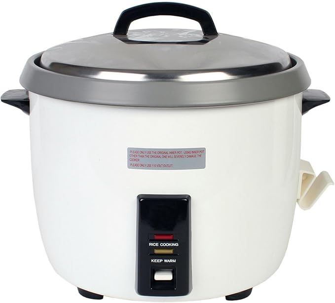 TrueCraftware- 30 Cup Non-Stick Electric Rice Cooker Aluminum Inner Pot with Rice Cloth Stainless Steel Lid Plastic Black Color Handle- Makes Soups Stews Grains Hot Cereals Commercial Rice Cooker Warm