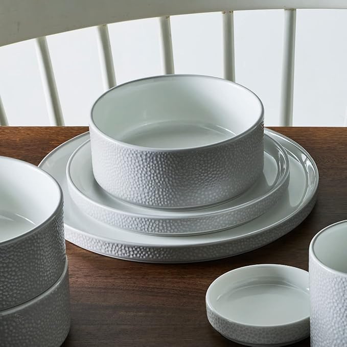 Noritake ColorTex Stone Grey 12-Piece Dinnerware Set Service for 4