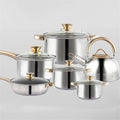 Stainless Steel 6 Piece Kitchen Pot Set Household Electromagnetic Stove Gas Stove Frying Pan Milk Pan Cooking Pot Cookware Set Variety Pack