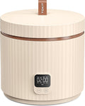 TOKIT Rice Cooker Small 3 Cup Uncooked /6 Cup Cooked Modern Multifunctional Mini Rice Cooker with Display Touch Button for 1-3 People Ceramic Coated Non-Stick Pot 8 Cook Functions - Cooking &amp War