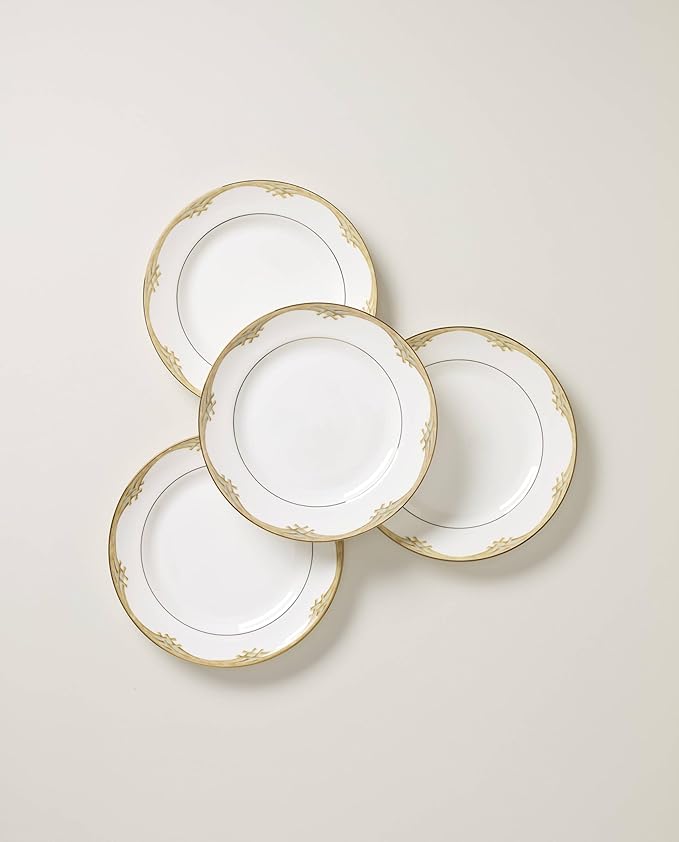 Lenox 897297 British Colonial Bamboo Dinner Plates Set of 4 Service For 4 11.125-Inch Diameter