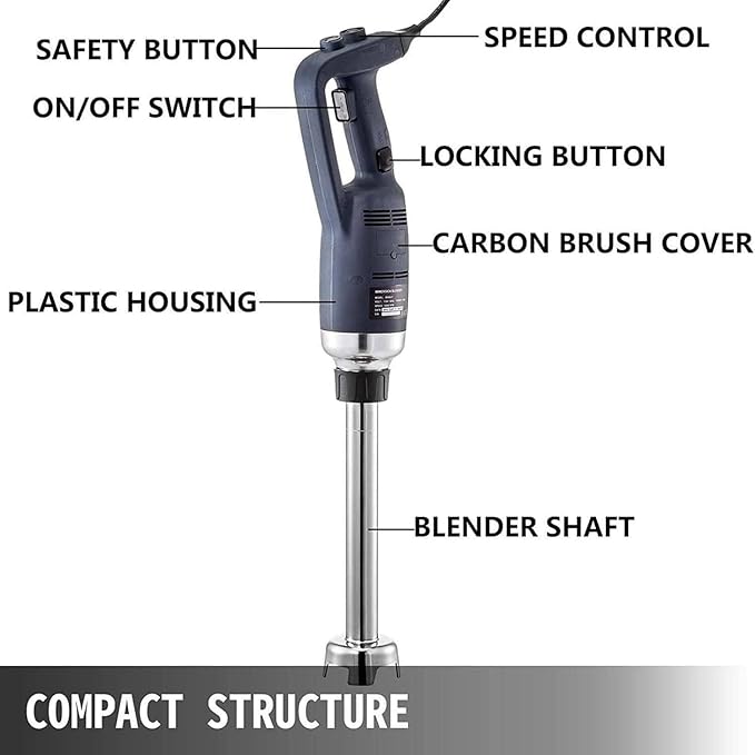 Commercial Hand Blender 750W Immersion Blender Set 500mm Blender Stick Handheld Immersion Blender Adjustable Speed for Mashed Potatoes Cream Mayonnaise