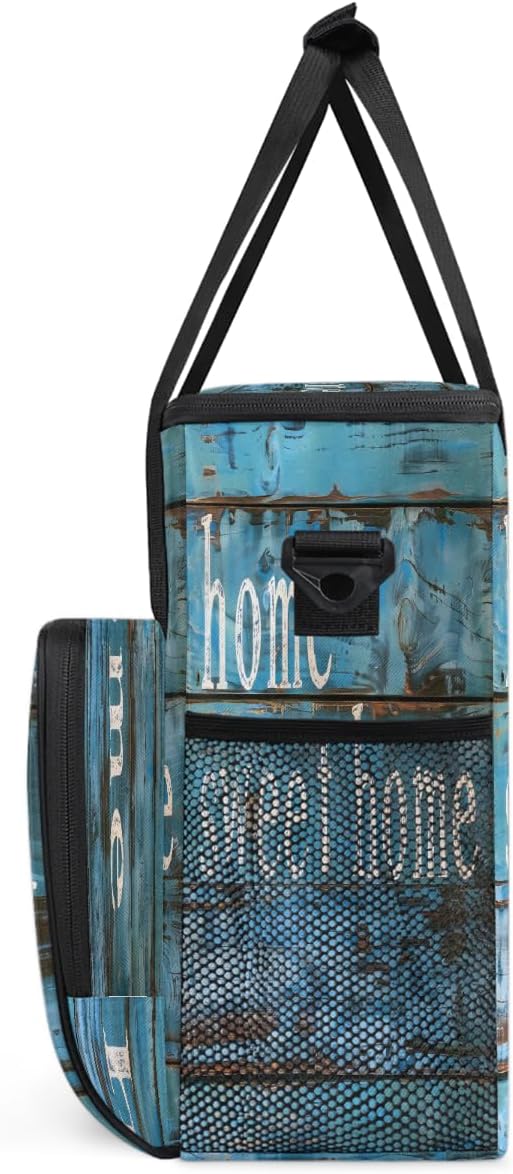 Wooden Board Coffee Maker Carring Bag Travel Carrying Storage Tote Bag Compatible with Keurig K-Mini or K-Mini Plus Portable Single Serve Coffee Brewer Case with Pockets for K-cup Pods