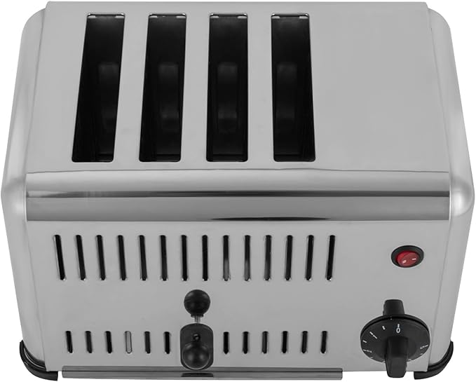 4 Slice Toaster with Wide Slots Commercial Toasters for Restaurant Pop-up Bread Baking Machine 1650W Stainless Steel Toaster Countertop for Toast Sandwiches Meatloaf
