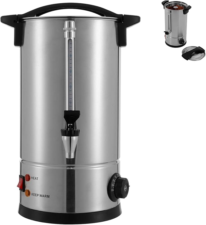 6.6Gal Commercial Coffee Urn110V Large Electric Coffee Percolators w/Indicator Light &amp Practical HandlesElectric Coffee Maker Urn for CateringWeddingParty