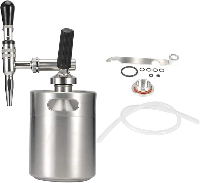 aqxreight Cold Brew Coffee Maker Stainless Steel Keg Nitrogen Coffee Machine Dispenser System at Home (2L)