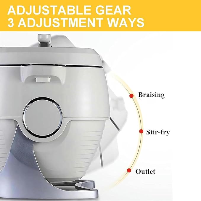 Kitchens Cook Robot with Visible Lid 6L Auto Cooking Fried Rice MachineAdjustable Pot Body Tilt Angle 3 Adjustable Fire Levels