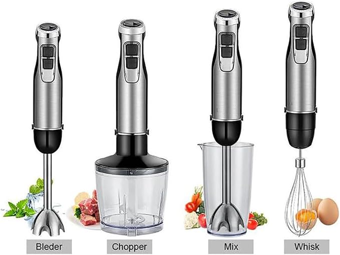 Cordless Immersion Mixer Handheld Immersion Blender With 500ml Mixing Beaker 1200W Strong Power and 6 Gear Speed Adjustable Detachable Design and Easy To Cleaning for Make Shakes Smoothies
