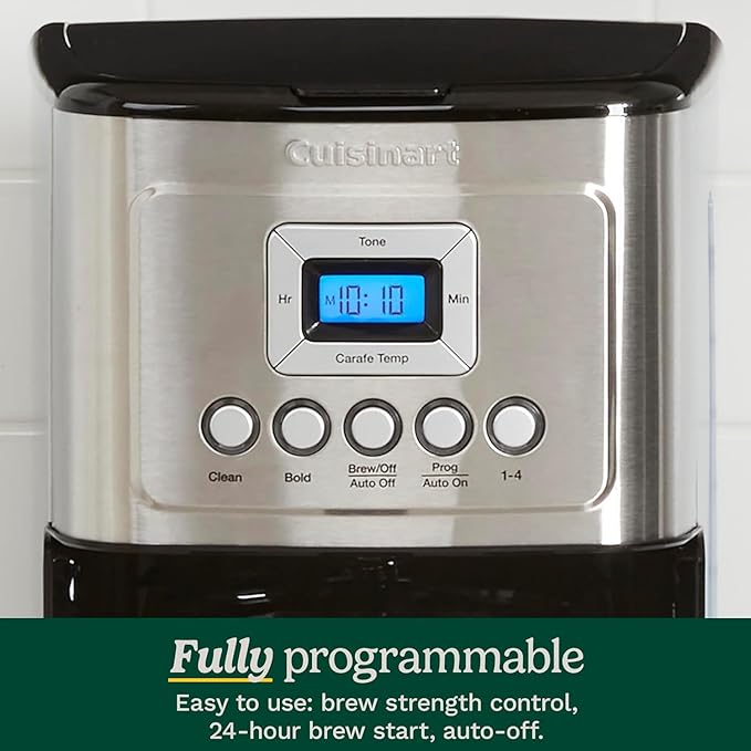 14 Cup Black/Stainless Steel Permanent Filter Coffee Maker with Timer