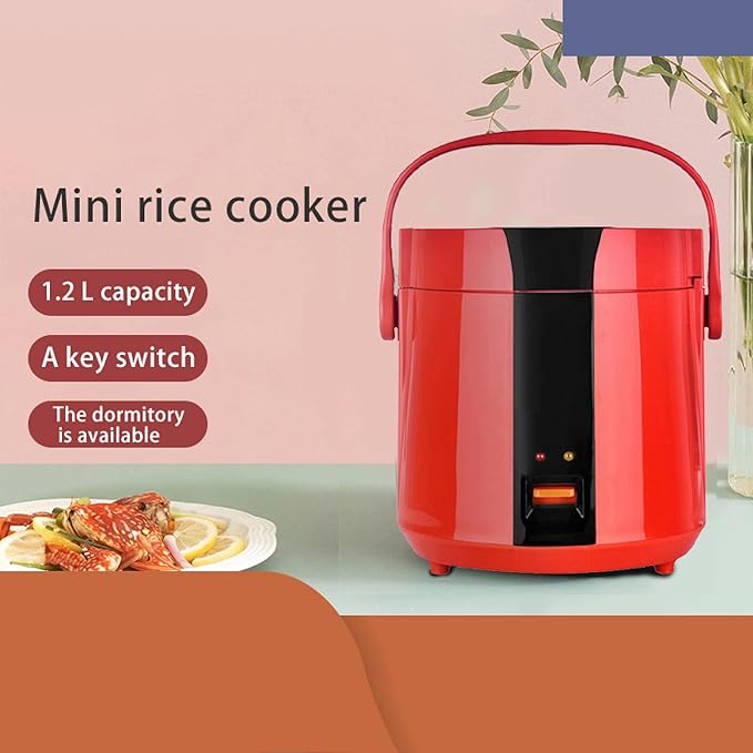 Rice Cooker With Steamer 1.2L Make Rice And Steam Healthy Food And Vegetables For 1-2 People(Pink)