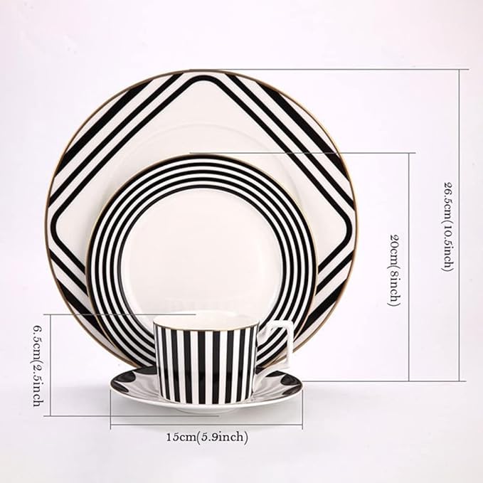 New Home Celebration Dinnerware Set Service for 6Delicate Coffee Cup Bone China Dinnerware SetsSteak Dinner Plates Dish Setwedding hotel family gathering banquet (24PCS)
