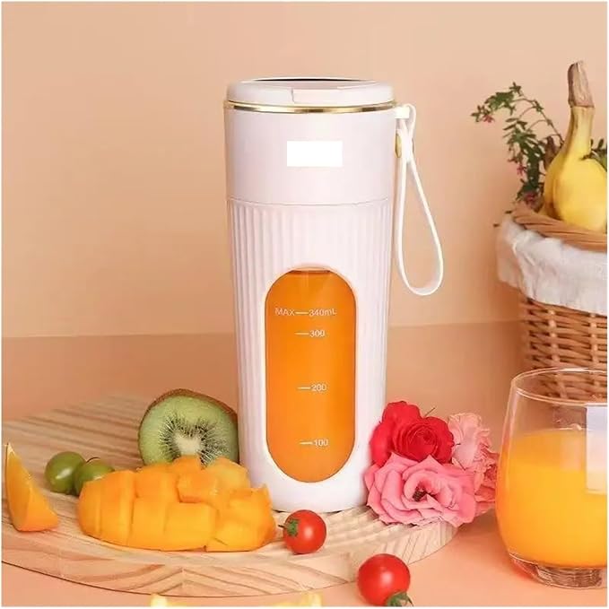Fit for 340ml Portable Electric Juicer with LCD Display - Rechargeable Fruit Juice Cup for Outdoor Travel 14 Blades(B)