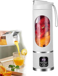 Portable Blender for Shakes and Smoothies - 3-Speed USB Rechargeable Juicer with 12-Blade Ice Crusher &amp Digital Display - 15.2 oz Ideal for Fresh Juices at Home &amp Travel