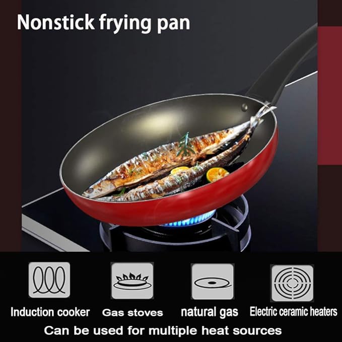 Cookware Set 3-Piece Pot &amp Pan Sets Safe SaucepanWokStock Potwith Glass LidComfortable Handle Suitable Cooker Easy to Clean Cookware