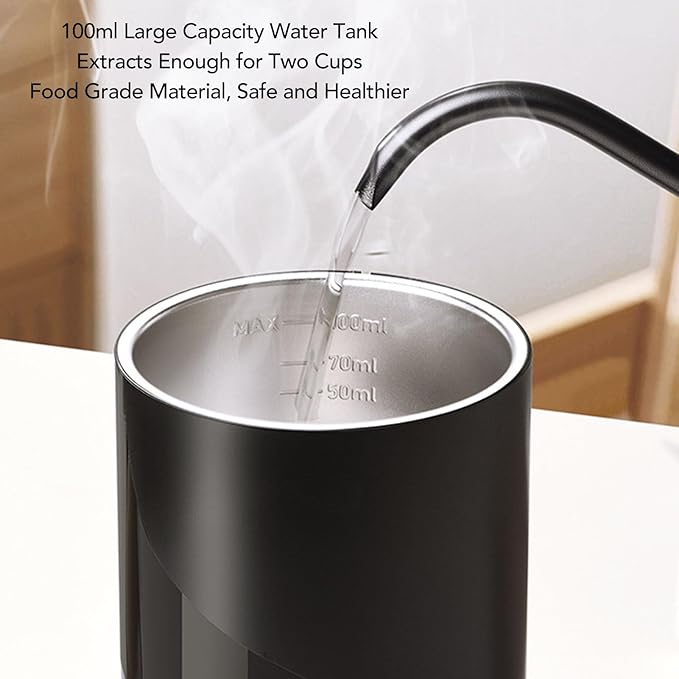 Diydeg Portable Coffee Maker Rechargeable Capsule Travel Coffee Maker Compatible with Ground Dual Mode Extraction Electric Espresso Machine for Outdoor Car RV Camping Hiking Office
