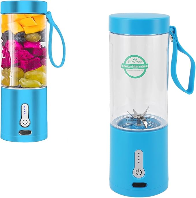 Haofy Portable Blender Cup 530ml Electric Juicer Cup with USB Rechargeable Battery High Speed Blending for Household Office Camping