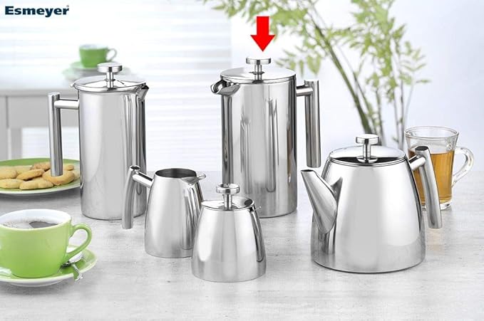 Esmeyer Oxford Stainless Steel Coffee Maker Silver 10.5 x 18.5 x 22 cm