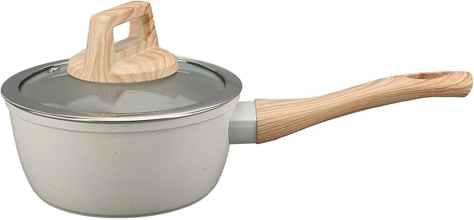 Diydeg Kitchen Cookware Set Includes 5pcs White Pots and Pans Tong Spatula Ladle Non Stick Baking Pan Frying Pans Saucepan Grill Pan Induction Kitchen Cooking Set Dishwasher