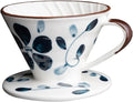 Ceramic Pour Over Coffee Dripper Hand painted Coffee Drip Filter Pour Over Coffee Maker Ceramic Slow Brewing Accessories for Home Cafe Restaurants (V011-2Cups)