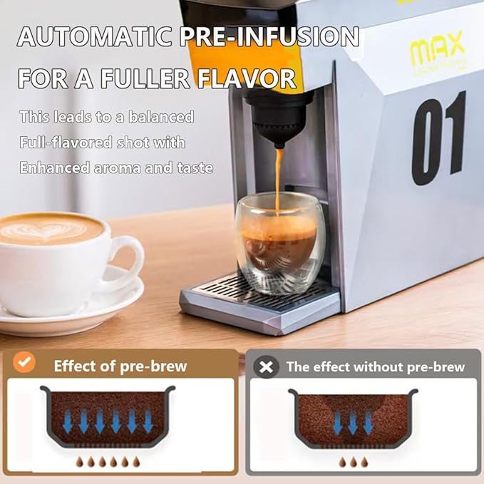 Espresso Machine 19bar Single-Serve Coffee Maker Capsule Coffee Machine with 800ML Water Tank Intelligent Touch Control Fast Brew for Latte Cappuccino Home Office Use Orange