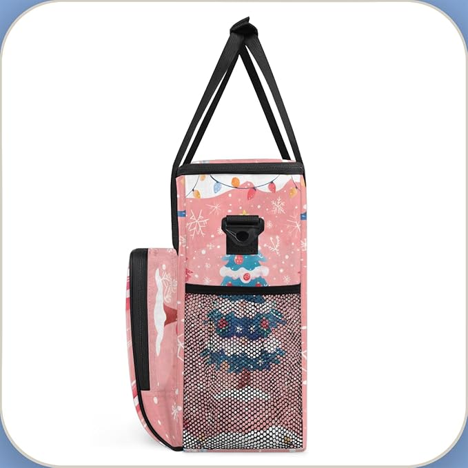 Mystical Xmas Tree Coffee Maker Carrying Bag Portable Travel Storage Tote Bag Compatible with K-Mini or K-Mini Plus Single Serve Coffee Brewer Carrying Case with Multiple Pockets &amp Shoulder Stra