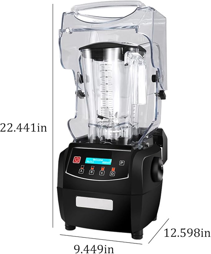 1500 W Classic Blenders for KitchenProfessional High Speed Countertop BlenderMulti FunctionalOne Click Cleaningfor Milk Tea Shops Dessert Shops