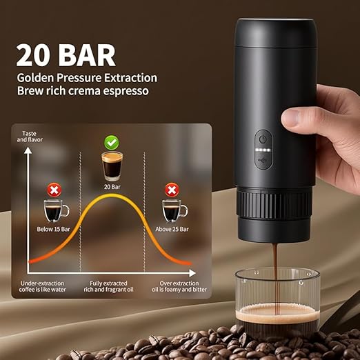 Aboiled Portable 2-in-1 Espresso Machine - Travel Coffee Maker Coffee Powder &amp Capsules