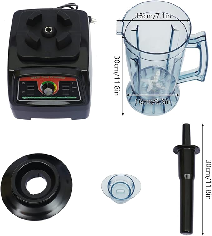Professional Smoothie Blender 2800W Commercial Blender for Smoothies Shakes Frozen Drinks and Food Blending Adjustable Speed Blenders for Kitchen with 132-oz Pitcher