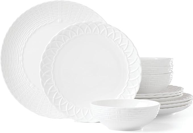 Lenox Wicker Creek 12-Piece Dinnerware Set 14.29White