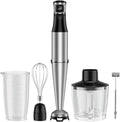 5 IN 1 Immersion Blender Handheld Set 1000W Heavy Duty Hand Blender with Milk Frother Beaker Whisk Chopper