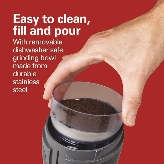 Hamilton Beach Stay or Go Blender with 32oz Jar 8oz Black and Silver (52400) &amp Fresh Grind Electric Coffee Grinder for Beans Spices and More Stainless Steel Blades Removable Chamber Black