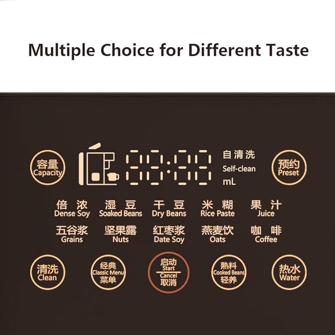 Joyoung DJ10U-K1 Multi-Functional Soy milk Maker 4-in-1 Coffee Maker Juice Maker Electronic Water Kettle No filter Intelligent Preset Capacity Range 300-1000ML