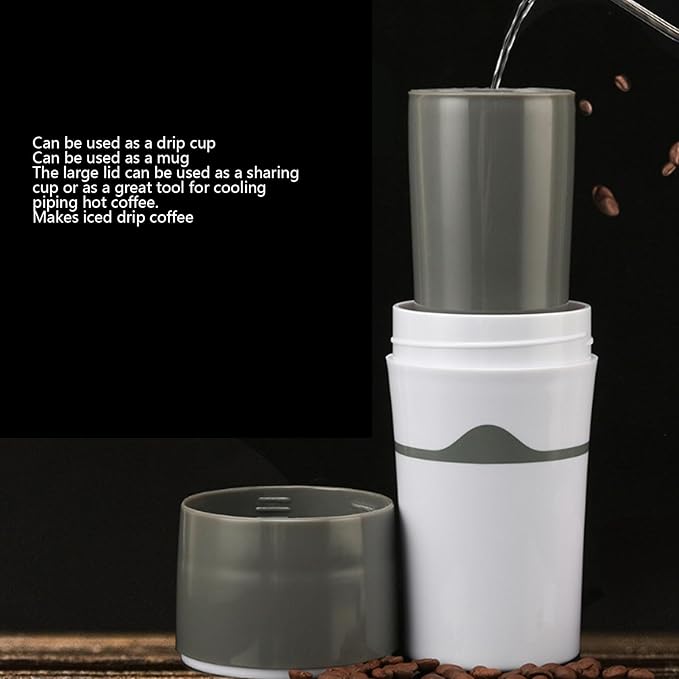 Asixxsix Pour Over Mug for Portable Stainless Steel Manual Drip Coffee Maker Leakage Proof for Camping Hiking Office Home Dishwasher