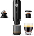 Portable 2-in-1 Coffee Maker Portable 20 Bar Espresso Machine with Automatic Heating Compatible with NS and Ground Coffee for Camping Hiking Travel and Home (Black)
