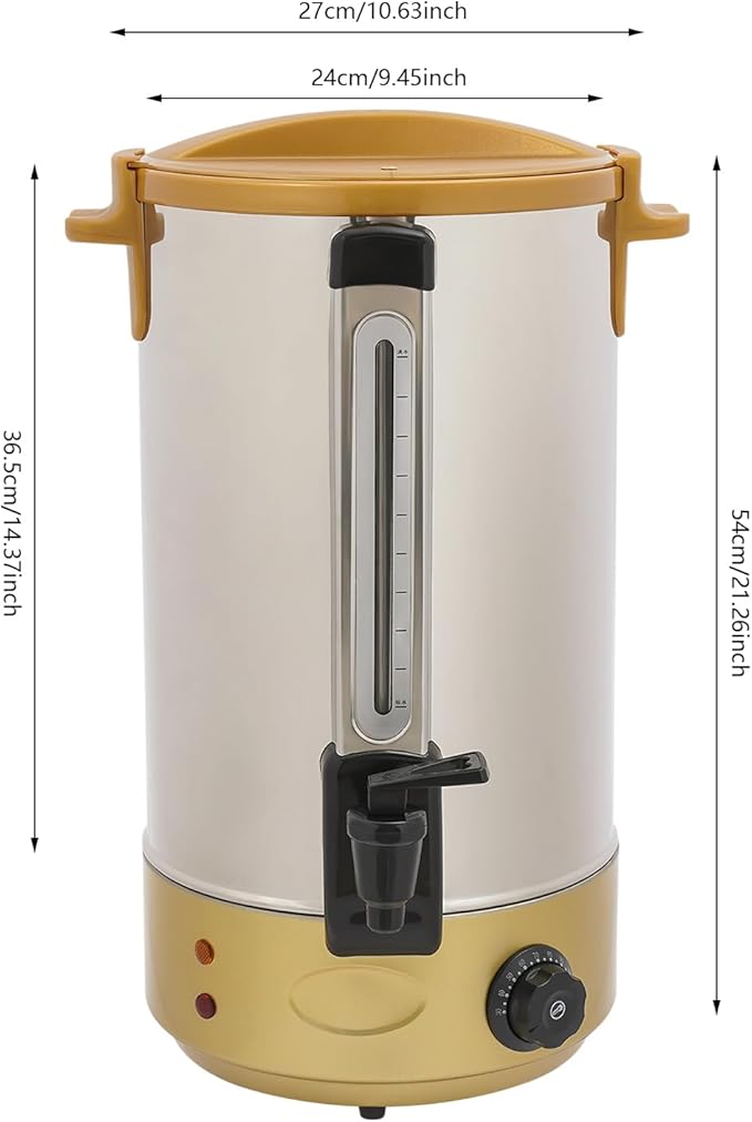 Commercial Coffee Maker Stainless Steel Beverage Dispenser Quick Brewing Coffee Urn for Coffee &amp Hot Tea Cold Milk Water (Gold 28L)