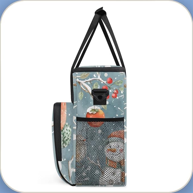 Christmas Snowman Birds Coffee Maker Carrying Bag Travel Storage Bag Compatible with K-Mini or K-Mini Plus Single Serve Coffee Brewer Carrying Case with Multiple Pockets &amp Shoulder Strap