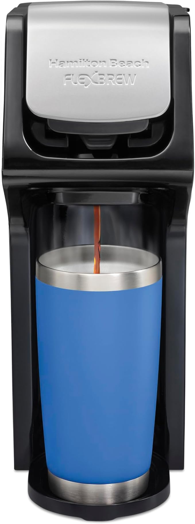 Hamilton Beach FlexBrew Single Serve Coffee Maker Coffee Machine Compatible with Pod Packs and Grounds Black Next Gen (49900)